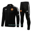 Chaqueta De Entrenamiento Trajes Manchester United 2022-23 Negro Blanco - Niño